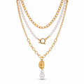 Pearl Medallion Layered Necklace