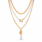 Pearl Medallion Layered Necklace