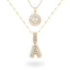 Diamond Initial Necklace Set