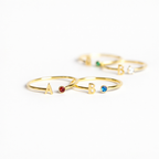 Birthstone Initial Ring