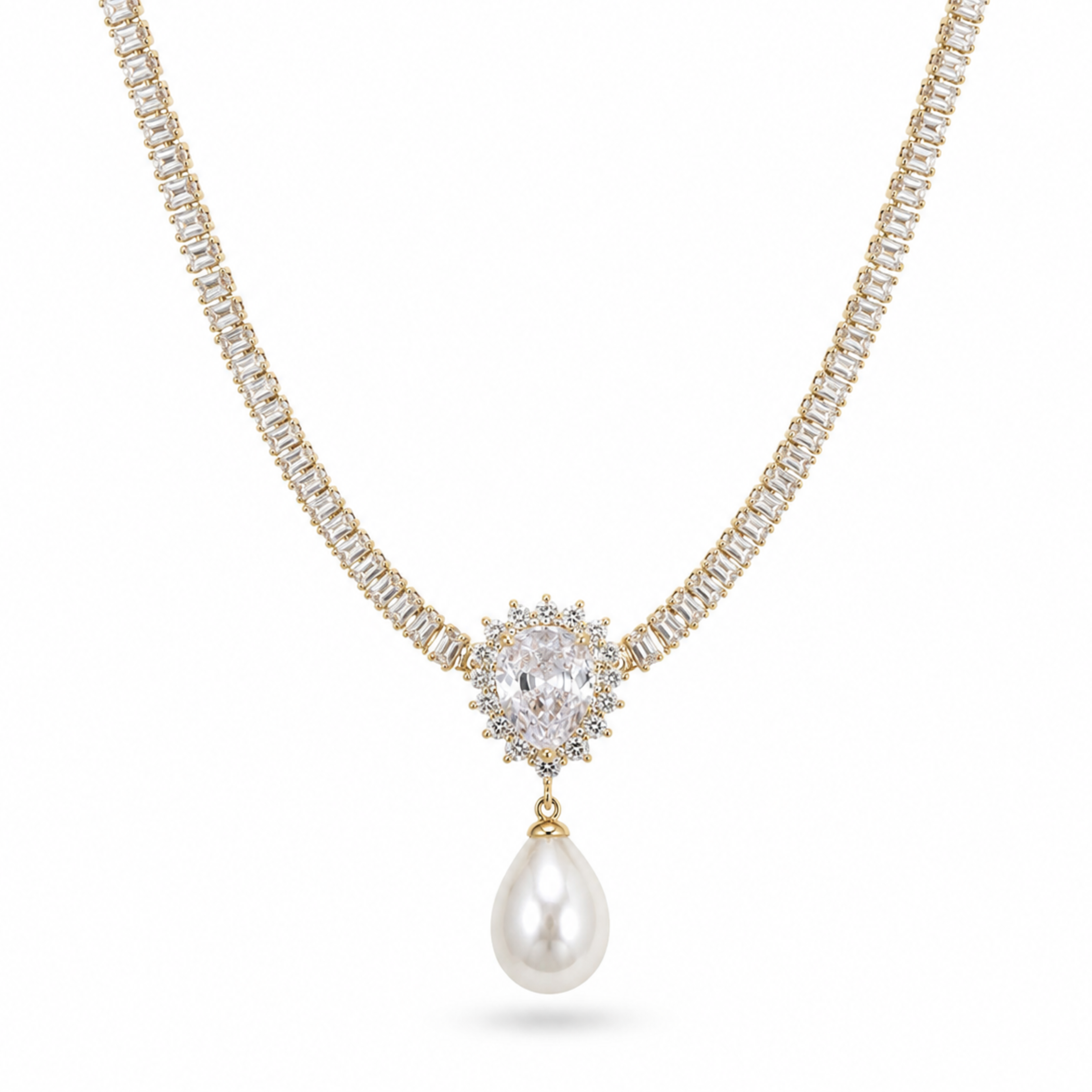Pearl Drop Crystal Choker