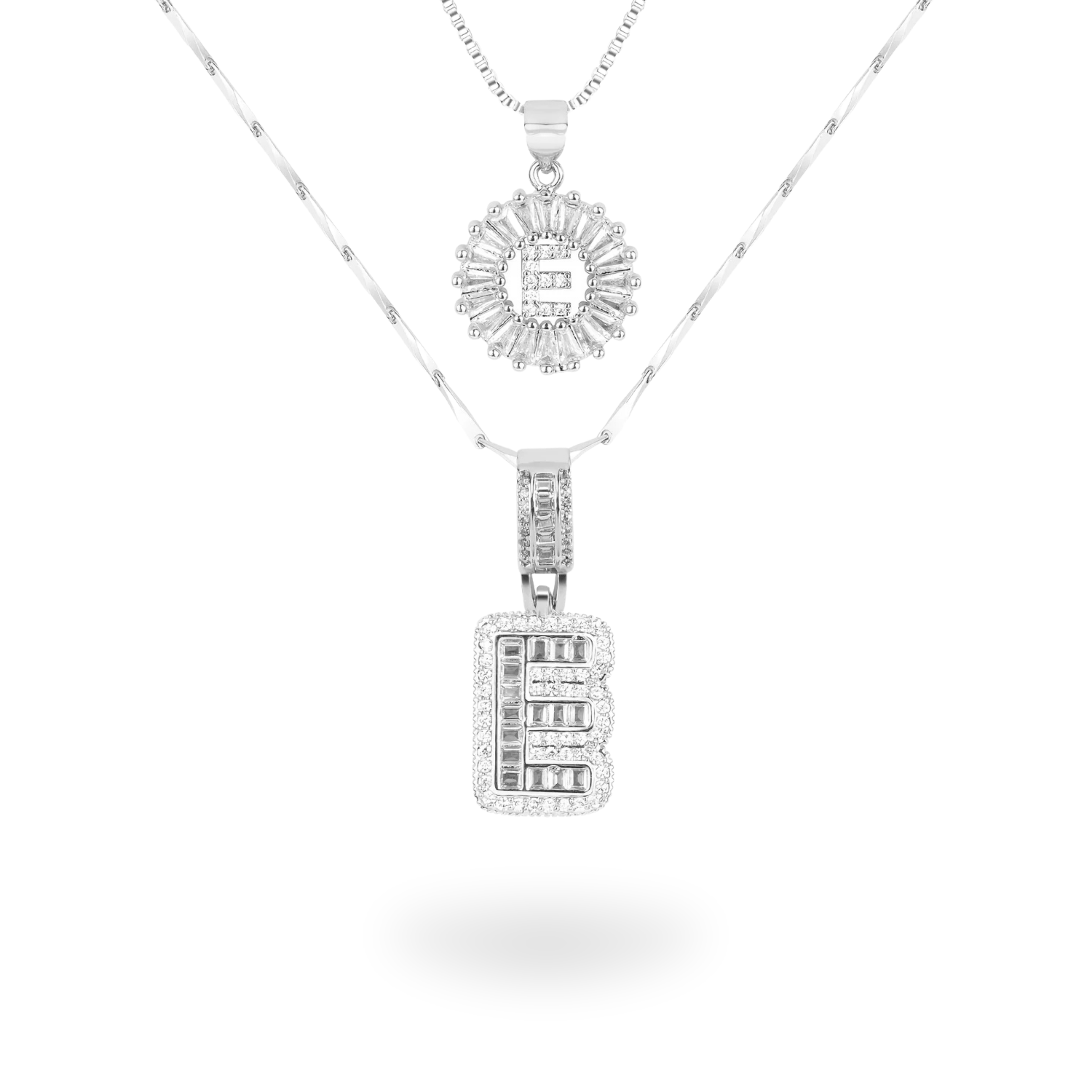 Diamond Initial Necklace Set