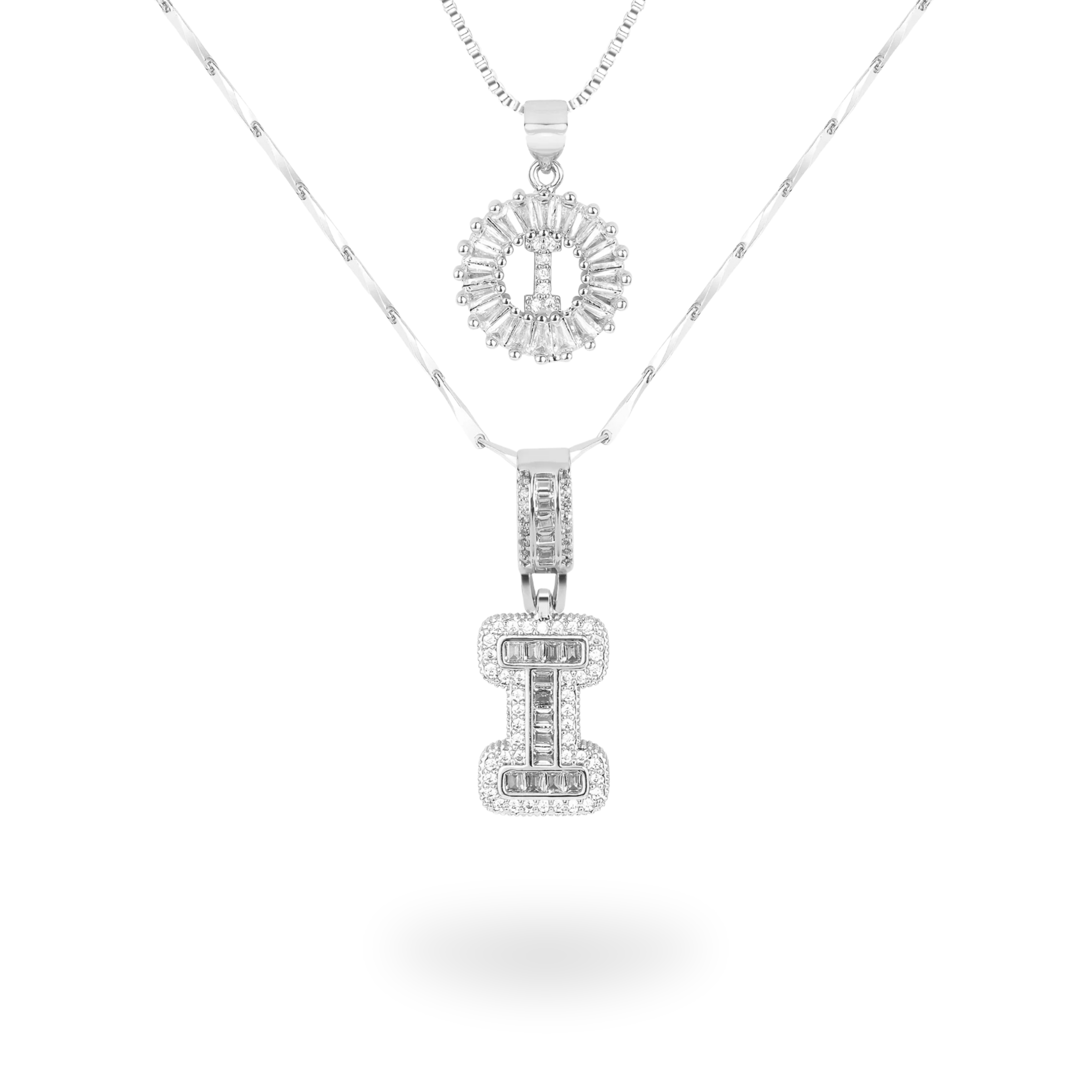 Diamond Initial Necklace Set