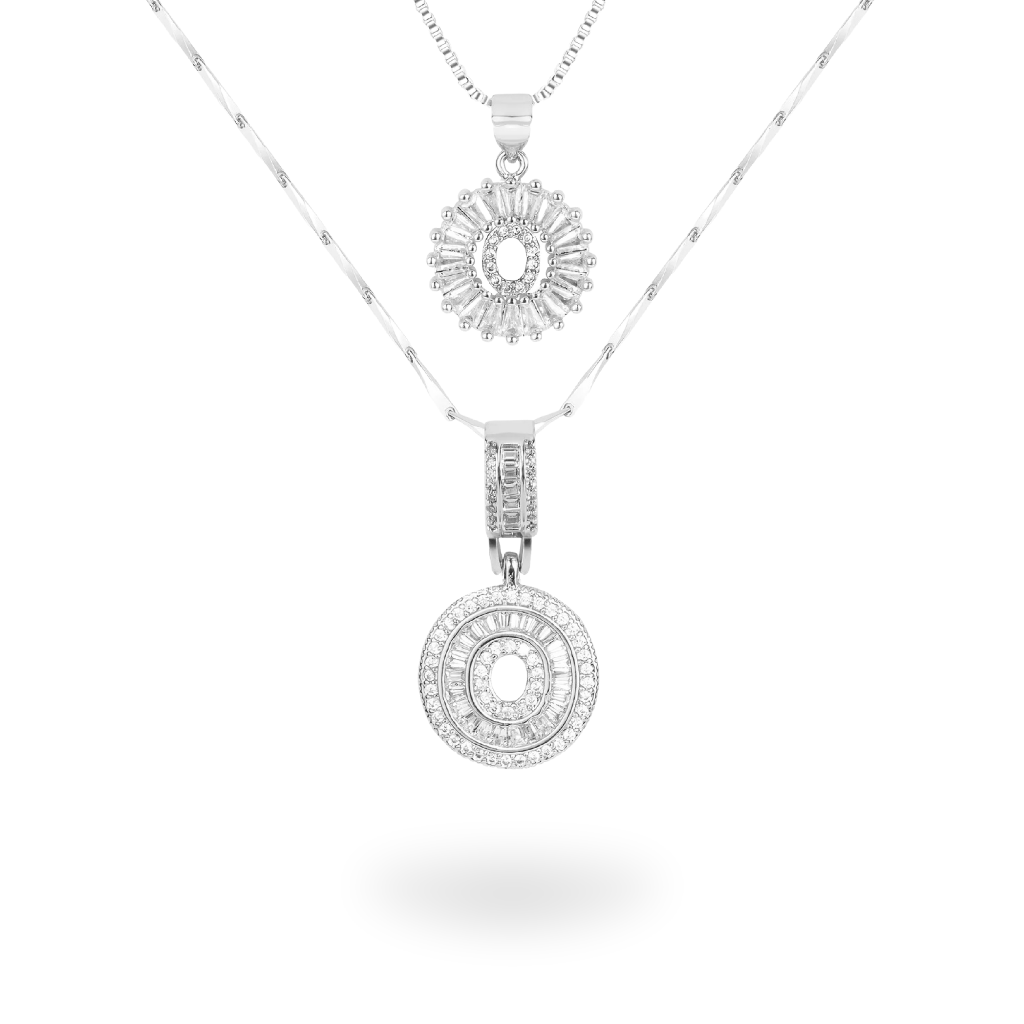 Diamond Initial Necklace Set