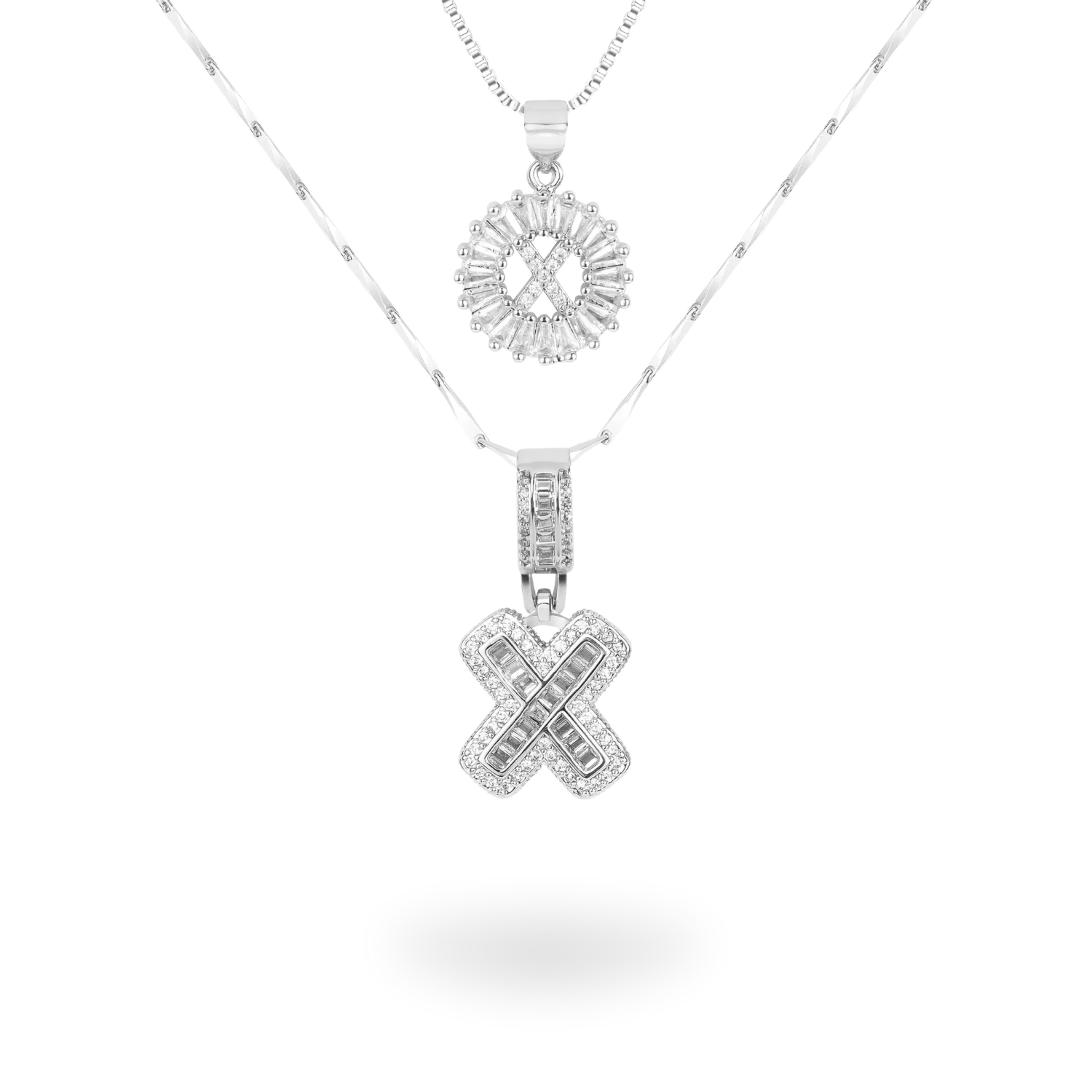 Diamond Initial Necklace Set