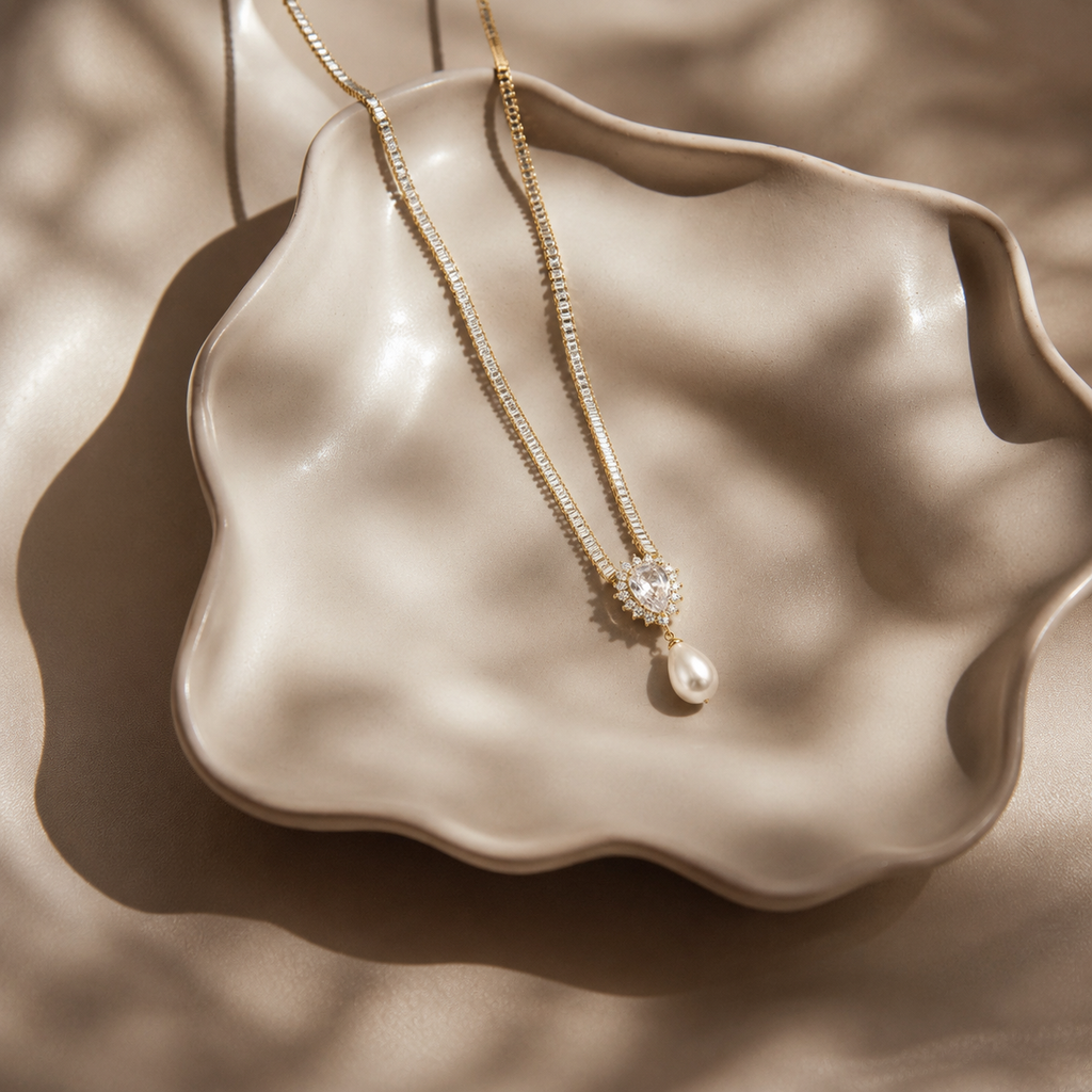 Pearl Drop Crystal Choker