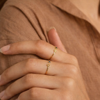 Birthstone Initial Ring
