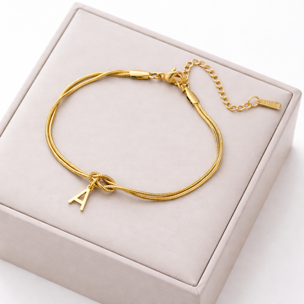 Eternal Knot Letter Bracelet