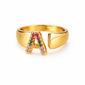 Prism Stone Initial Ring
