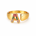 Prism Stone Initial Ring