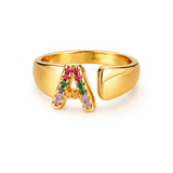 Prism Stone Initial Ring