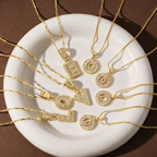 Diamond Initial Necklace Set