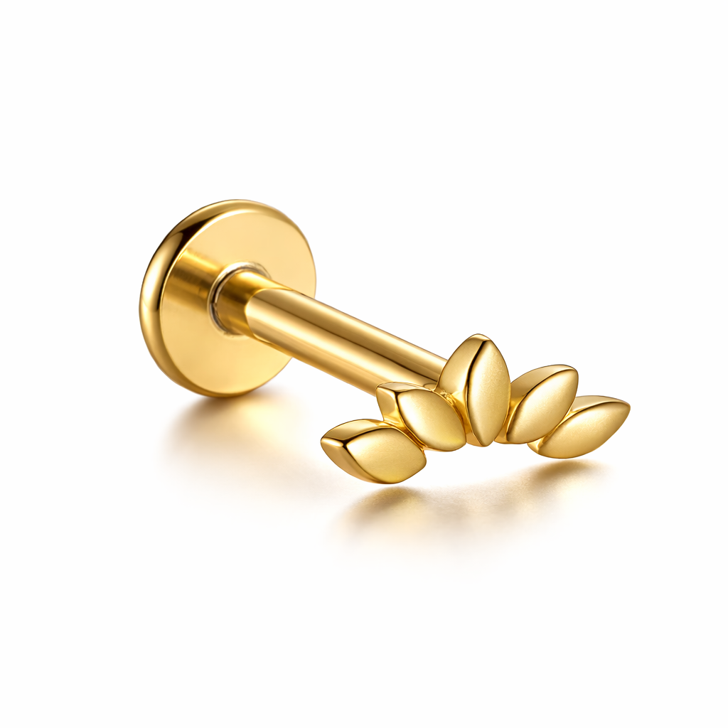 Floral Curve Flat Back Stud