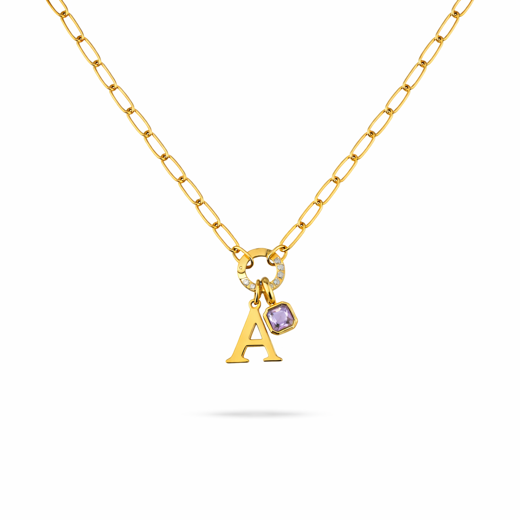 Pavé Initial Charm Necklace