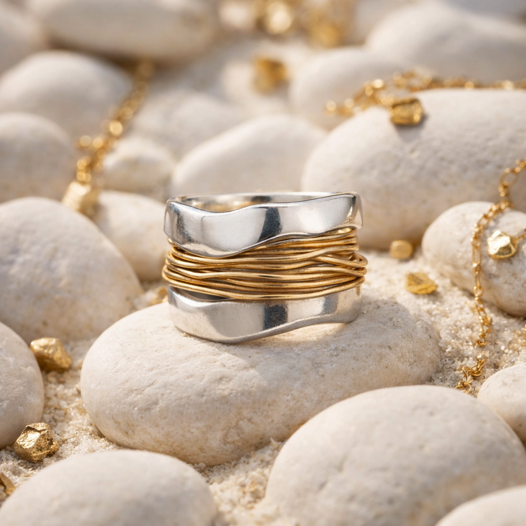 Golden Thread Wrap Ring