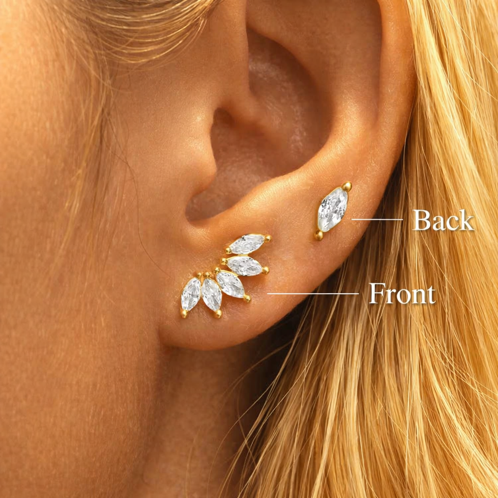 Marquise Bloom Flat Back Stud