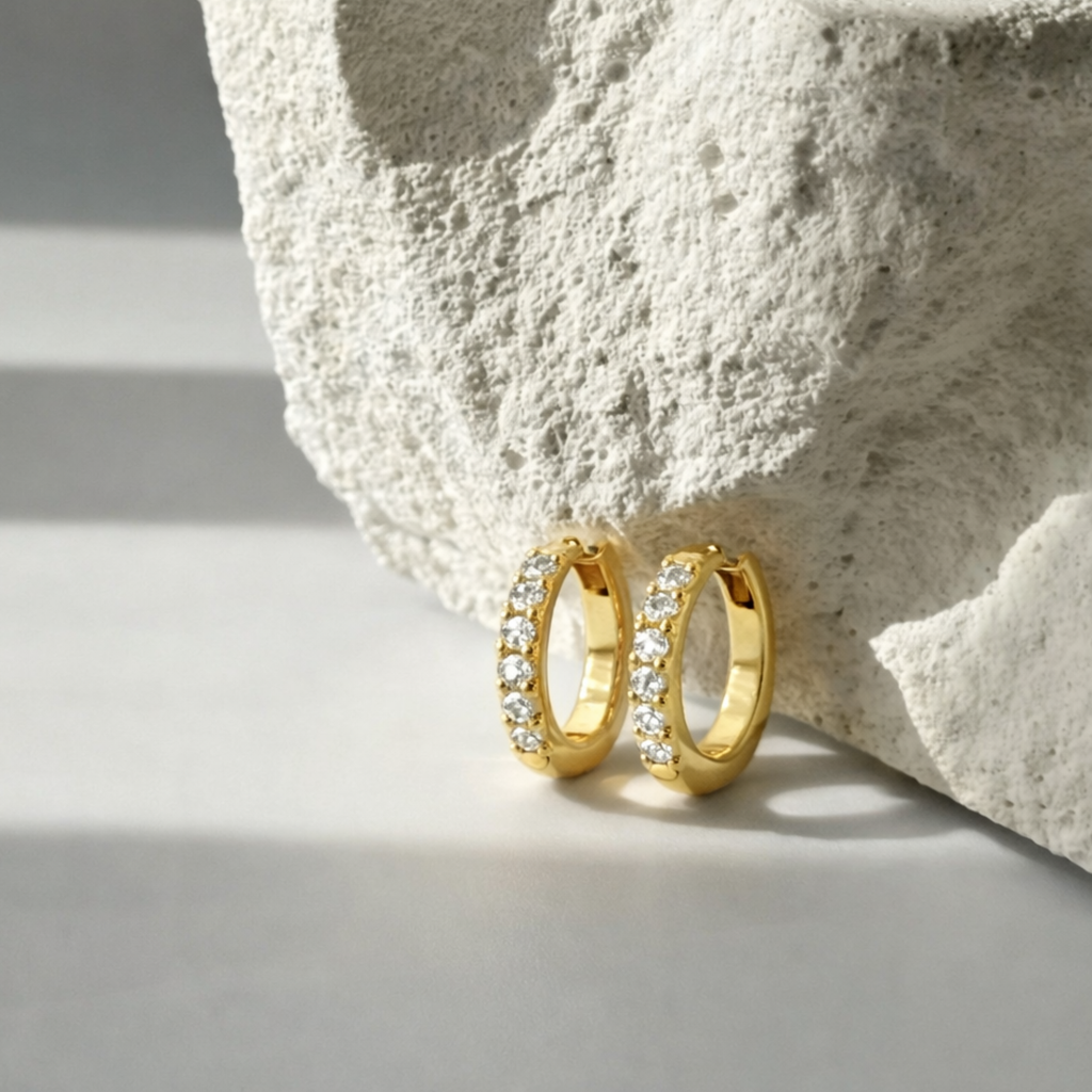 Diamond Huggie Hoops