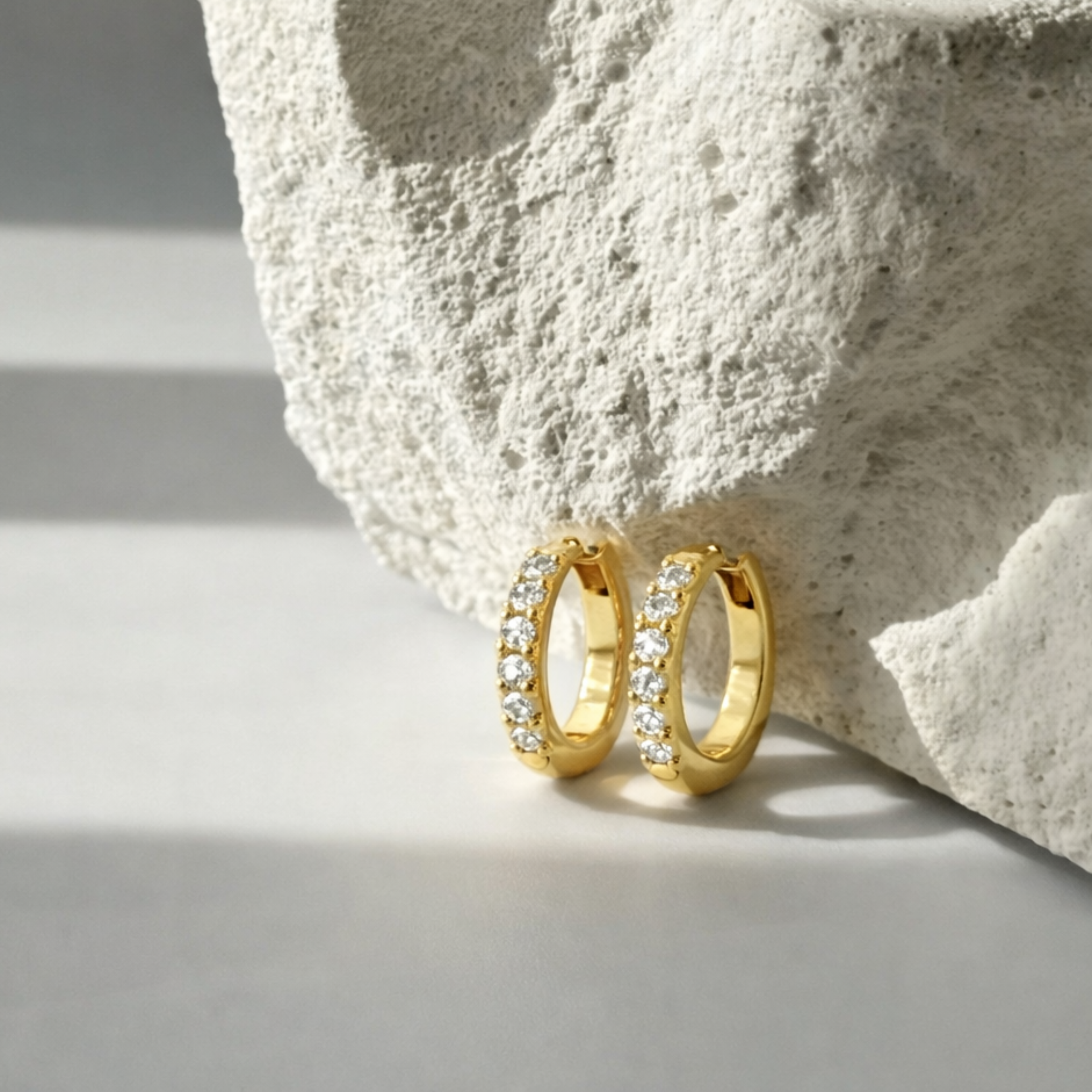 Diamond Huggie Hoops