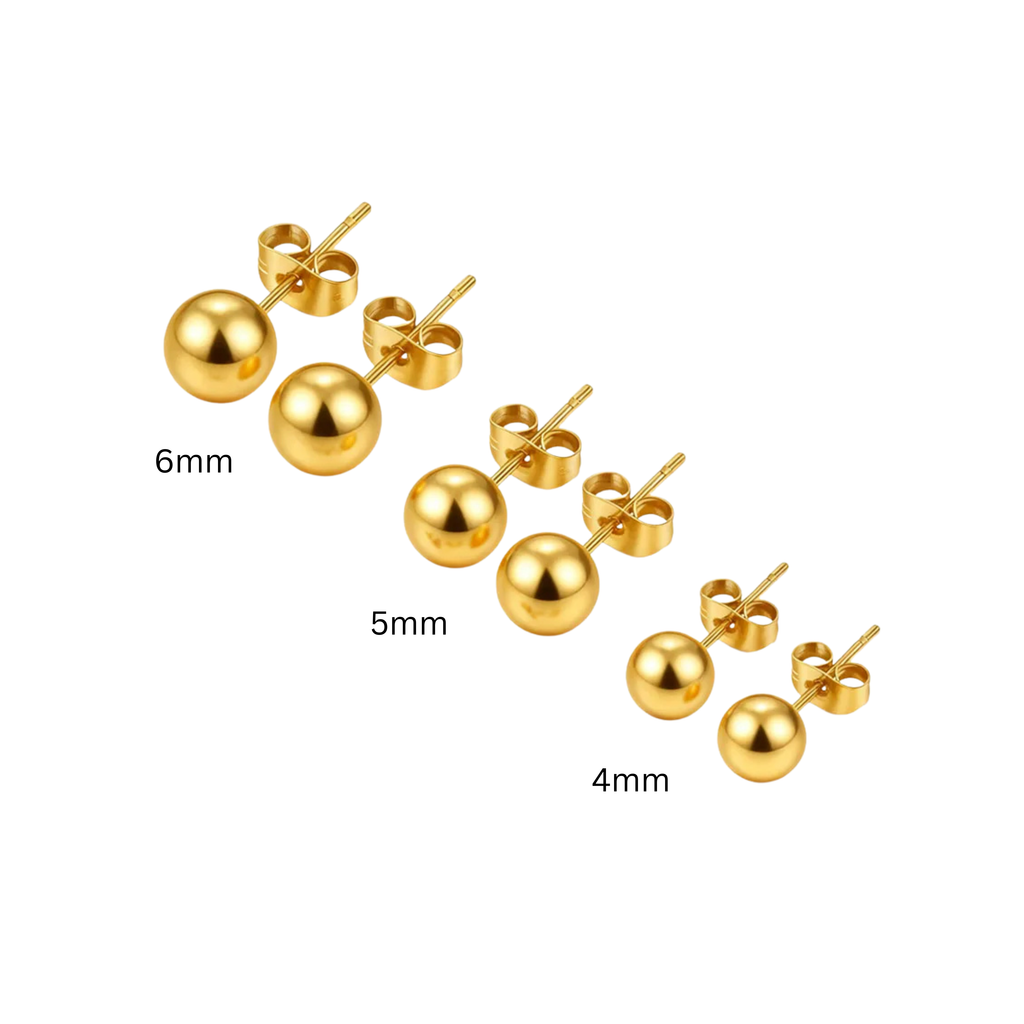 Plain Ball Stud Earrings