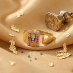 Prism Stone Initial Ring