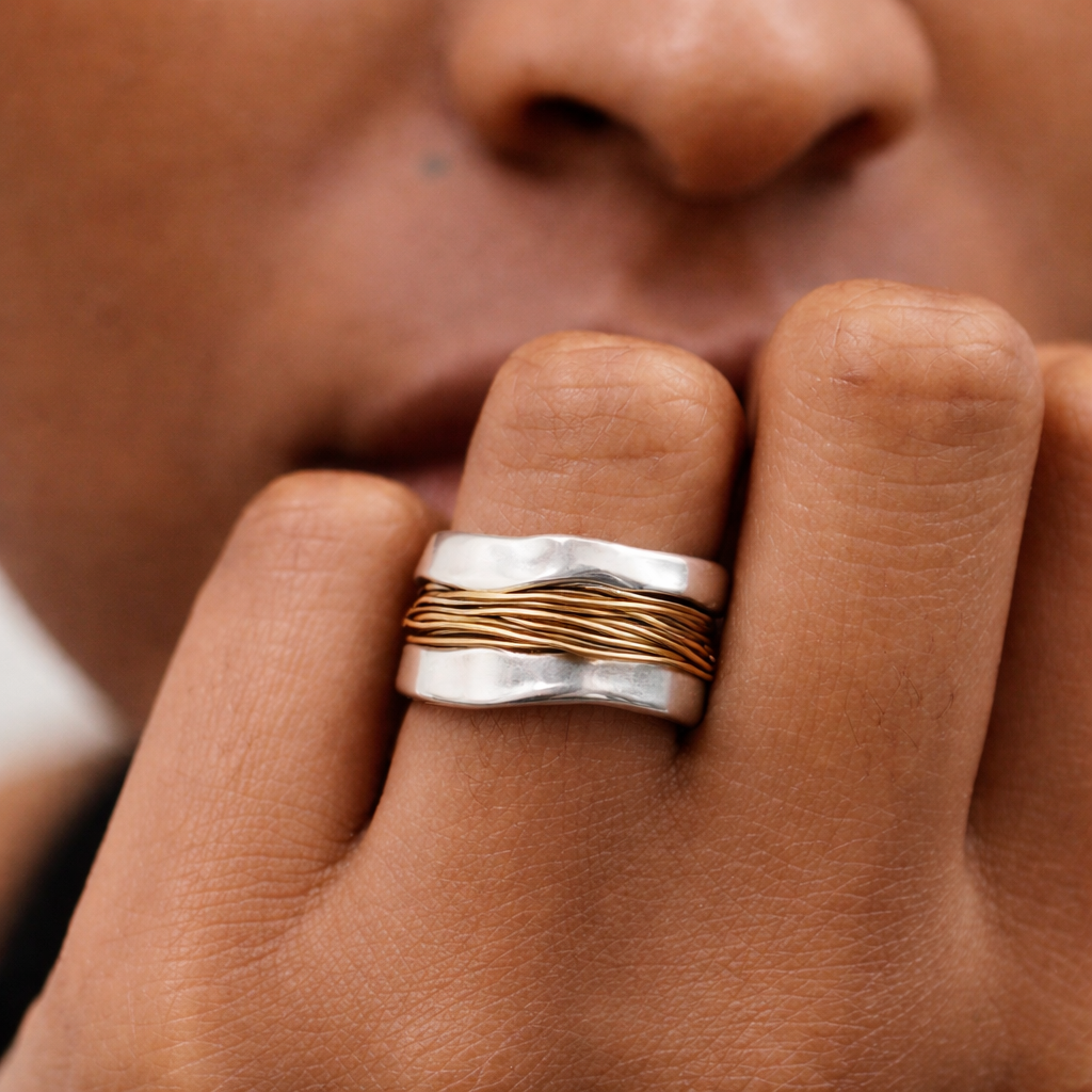 Golden Thread Wrap Ring