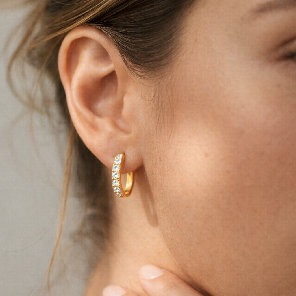 Diamond Huggie Hoops