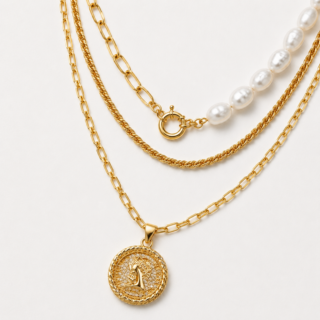 Medallion Layered Necklace