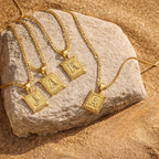 Initial & Cross Necklace Set